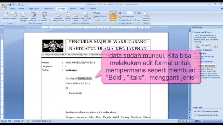 Step By Step Cara Membuat Mail Merge Paling Praktis Warmadewa 9308