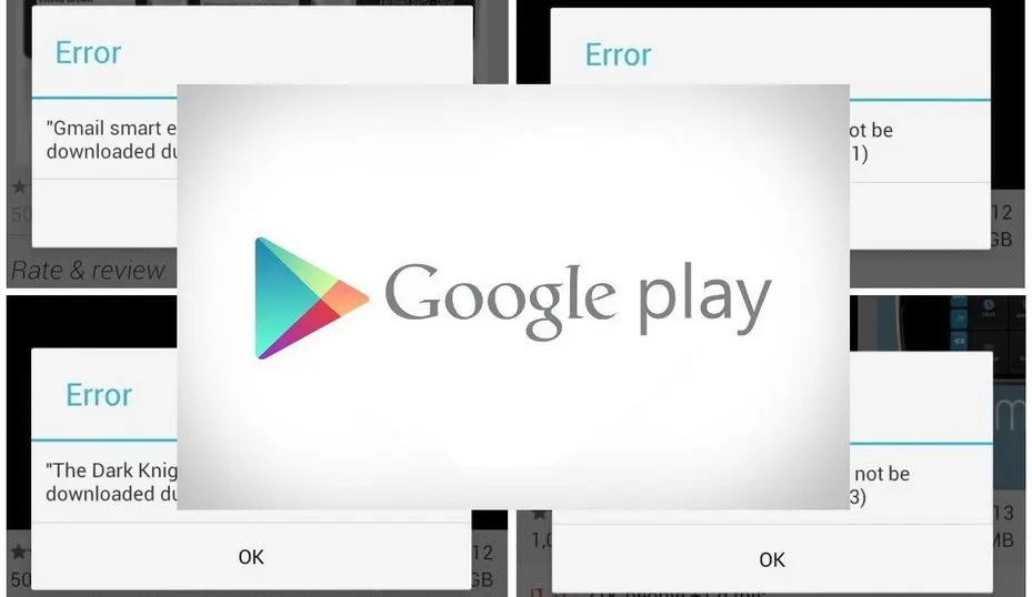Pesan Error pada Google Play Error