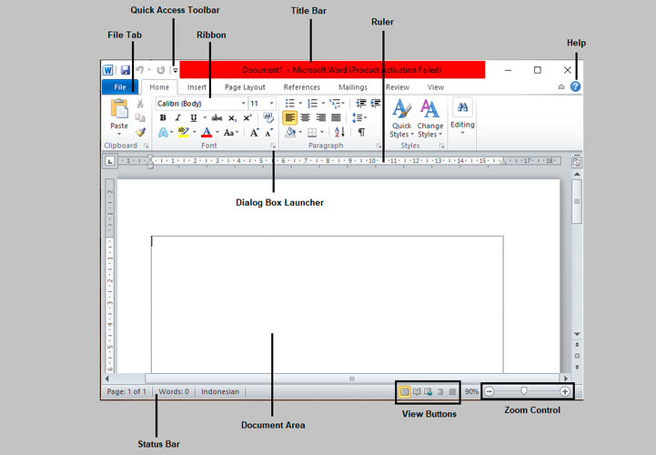 Nama dan Fungsi Toolbar di Microsoft Word